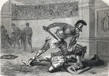 A Batalha dos Gladiadores na Arena (gravura) 1864