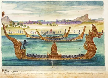 Os Barcos do Rei do Sião, de um relato dos jesuítas no Sião, 1688 (wc no papel)