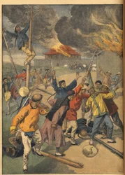 A Rebelião Boxer na China - Eventos da China. Os Boxers. Ilustração para o Le petit Journal, 24 de Junho de 1900.