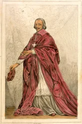 O Cardeal de Richelieu (1585- 1642) - Gravura do século XIX.