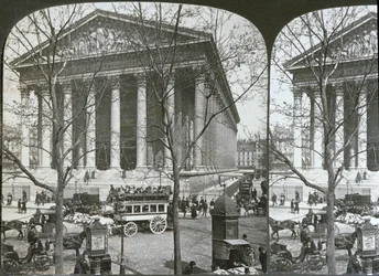 A Igreja de La Madeleine, Paris, visão estereoscópica, c.1860-70