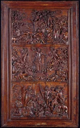 O Credo, Painel I: A Criação do Mundo, Transfiguração, Anunciação e Natividade, 1587 (madeira) (ver também 414037-9)