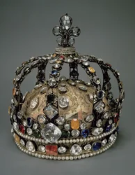 A coroa de Luís XV, 1722 (prata dourada, pedras de substituição e pérolas)