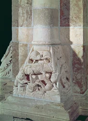 A morte de Lázaro e o homem rico, de uma capital na nave, c.1150