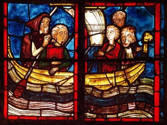 A partida para Jerusalém, a partir da história de Santa Maria do Egito na Chapelle de la Sainte-Croix