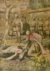 A execução de Edith Cavell (1865-1915) do Le Petit Journal, novembro de 1915
