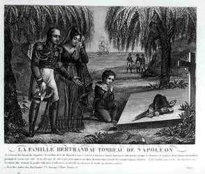 A família do general Henri-Gratien Bertrand (1773-1844) junto ao túmulo de Napoleão Bonaparte (1769-1821), 1821