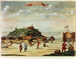 O forte de Goree (gravura a cores)