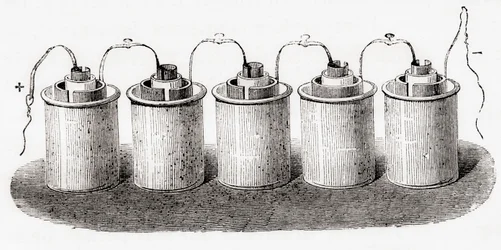 A célula de Grove, de Les Merveilles de la Science, pub.1870.