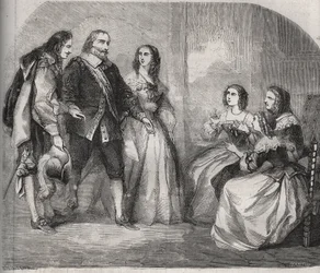 O Marquês de Montespan, Louis Henri (Louis-Henri) de Pardaillan de Gondrin (1640-1691) (à esquerda) veio propor ao casamento de Françoise Athenais (Françoise-Athenais) de Rochechouart Mortemart (então Marquise de Montespan ou Madame de Montespan