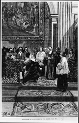 A Madre Superiora é exorcizada por Barre, ilustração para o possuidor de Loudun em Les Mysteres de la Science por Louis Figuier, 1886