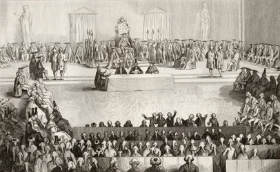 A Assembleia Nacional durante o reinado de Luís XVI (1754-93), de «História de França» de Colart, publicada cerca de 1840