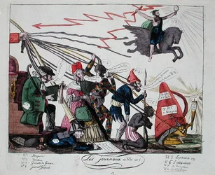 The Newspapers of May 1815 (gravura a cores)
