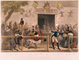 O desfile, caricatura de Napoleão III e sua corte (1808-1873), de La Menagerie Imperiale, c.1870