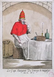 O Papa comendo queijo Roquefort, 1791