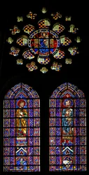 O profeta Oséias; outra figura, os braços de Mauclerc; Virgin & Child acima (w120)