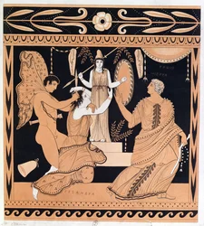 A violação de Cassandra por Ájax, ilustração de um vaso grego antigo