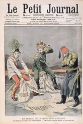 O ressurgimento da questão dos países orientais e dos Bálcãs, ilustração de Le Petit Journal, 18 de outubro de 1908 (gravura a cores)