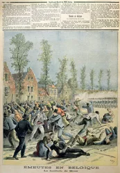 Os motins em Mons, ilustração do Le Petit Journal, em maio de 1893