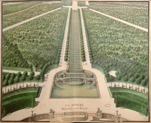 O rio, remodelado 1706-07, de "Jardins de Marly", início do século XVIII