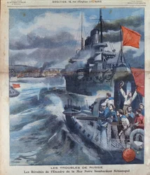 O motim russo no Mar Negro e o bombardeamento de Sebastopol, ilustração de Le Petit Parisien, 1905