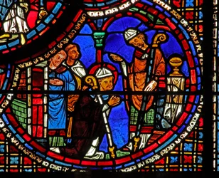 A janela de St Lubin: é consagrada bispo (w45)
