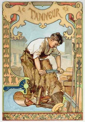 The Tanner, ilustração de um livro sobre o artesanato, c.1899 (cor litho)