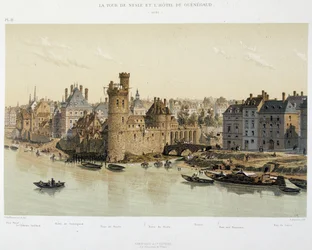 A Torre de Nesles e o Hotel de Guenegaud em 1650 - em "Paris a travessa les idades", no final do século XIX