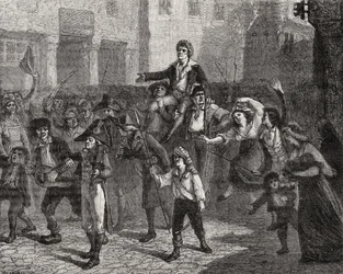O triunfo de Marat, 24 de abril de 1793, de "História da Revolução Francesa" por Louis Blanc (1811-82)