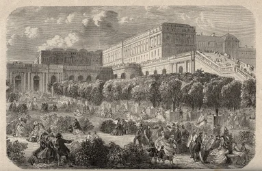 The Versailles Orangerie - Orangerie du chateau de Versailles - gravura em "PATRIE" - DESCRIÇÃO PECTUREQUIREQUE DE LA FRANCE EN 6 VOLUES BY LUCIEN HUARD - final do século XIX