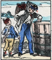 O Enólogo. Gravura em "La chanson des metier". Imagem epinal, finais do século XIX. Coleção Particular