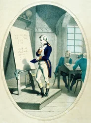 O jovem Napoleão na academia militar de Brienne, França, 1779
