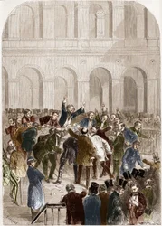 O cesto da Bolsa de Valores de Paris em 1857.