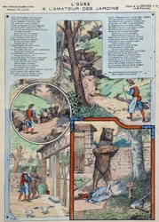 O urso e o amante do jardim - Fábulas de La Fontaine em imagens de Epinal