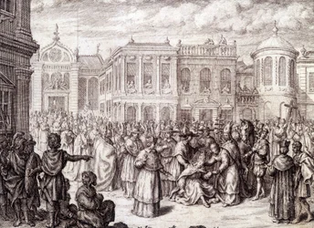 O nascimento do Papesse Jeanne - em "History of the Papesse Jeanne" de M. de Spanheim, The Hague
