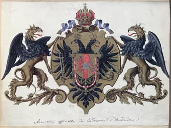 O brasão de armas do Império Austríaco, antes de 1867