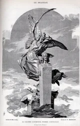 A coroa da glória Pierre Corneille - desenho de Merwart para "a bandeira - ilustre monitor da Liga dos Patriotas" - 1884