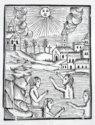 As águas curativas de Alise, Borgonha, o local de morte de Saint Reine, são visitadas pelos doentes.
