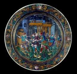 A prisão de São José. Placa de esmalte produzida em Limoges no século XVI. Paris, Museu do Louvre