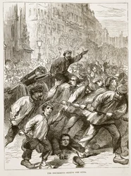 Os insurgentes apreendendo as armas, março de 1871, ilustração de Cassells História da guerra entre a França e Alemanha, 1870-1871