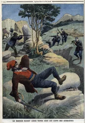 O último bandido corso cai sob os golpes dos gendarmes: "Le Petit Journal" de 5 de Dezembro de 1909 (gravura)