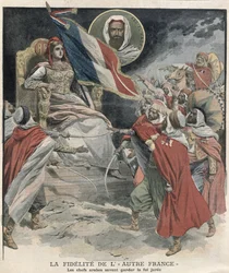 A lealdade dos chefes árabes da Argélia à França, capa do le Petit Journal, 15 de dezembro de 1907