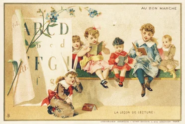 A lição de leitura, Paris, c.1900 (cromolitografia)