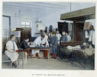 A visita do médico major - em "Album militaire" - infantaria: serviço interno
