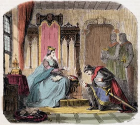 Thibault IV de Champagne (1201-1253) (também conhecido como Thibault I de Navarra), veio aos pés da rainha Blanche de Castela para avisá-la do perigo que correria - em "Paris a travers les cuecles", de Genouillac