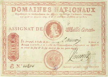 Mil notas do livre com uma foto de Luís XVI (1754-93) 1790
