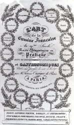 Página de título para LArt de la Cuisine Francaise vol. III por Antonin Careme, publicado em 1834 (papel impresso)
