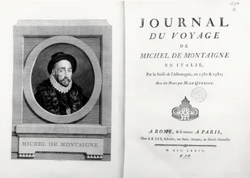 Página de rosto e frontispício com retrato do autor de A. de Saint Aubin, do 