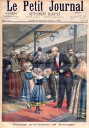 Página de rosto da viagem presidencial de Felix Faure à Grã-Bretanha, ilustração do suplemento ilustrado do Le Petit Journal, 23 de Agosto
