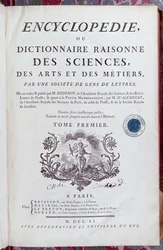 Página de título da Enciclopédia por Denis Diderot (1713-84), publicada em Paris em 1751 (ver também 157777)